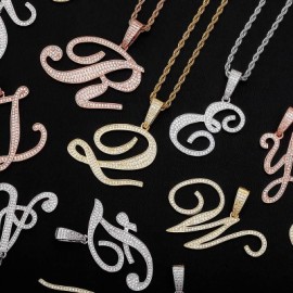 Bold Cursive A to Z Letters Pendant