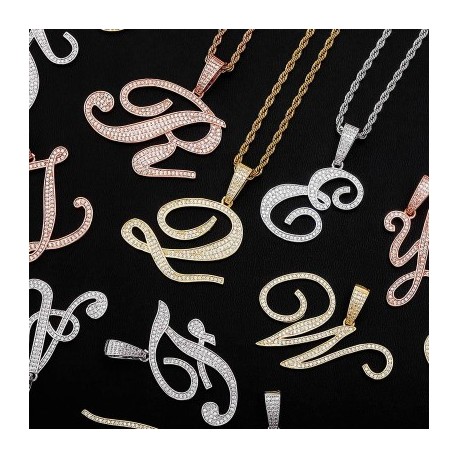 Bold Cursive A to Z Letters Pendant