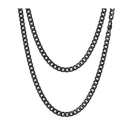 5mm Stainless Steel Cuban Chain in Black Gold