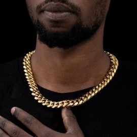 16mm Stainless Steel Cuban Chain in Gold