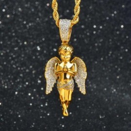 Iced Praying Angel Pendant