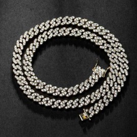 Iced 8mm Cuban Link Chain in Gold