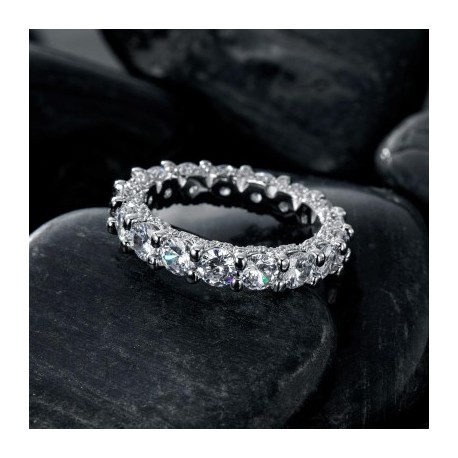 3.8 Ct Round Cut Micro Pave Band