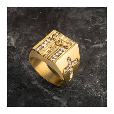 Men's Cross Jesus Titanium Steel Ring