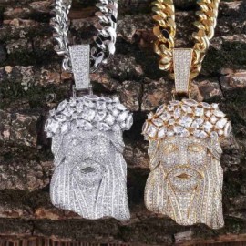 Iced Giant Jesus Pendant
