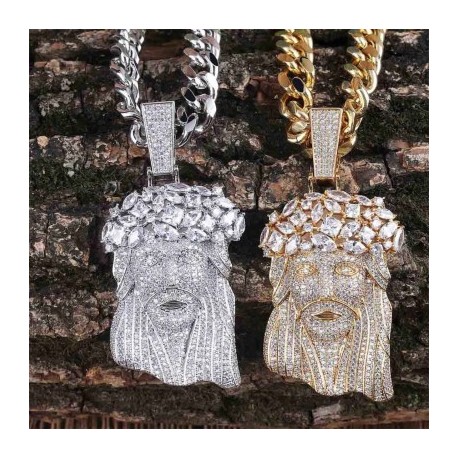 Iced Giant Jesus Pendant
