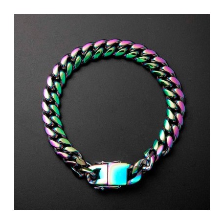 10mm 8" Rainbow Miami Cuban Bracelet