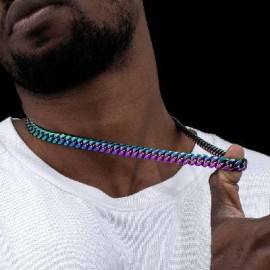 10mm 24" Rainbow Miami Cuban Link Chain
