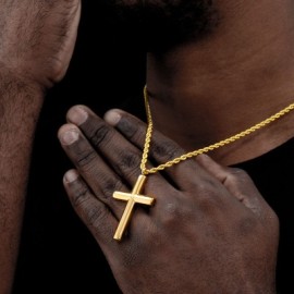 Cylinder Stainless Steel Cross Pendant