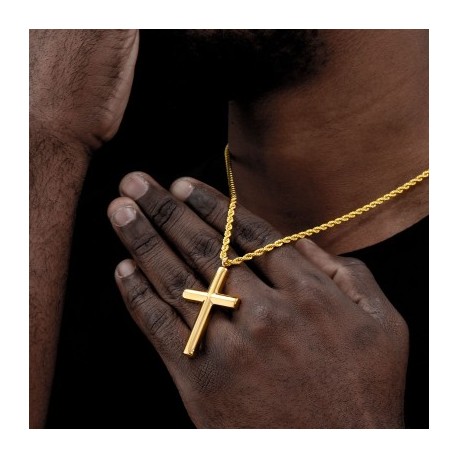 Cylinder Stainless Steel Cross Pendant