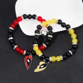 Patchwork Heart Best Friend Bead Elastic Bracelet