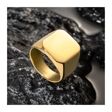 18K Gold Finish Stainless Steel Ring