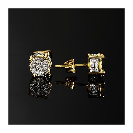 Iced Round Stone Stud Earring