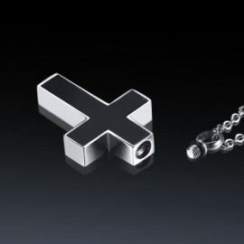 Black Cross Memorial Urn Pendant