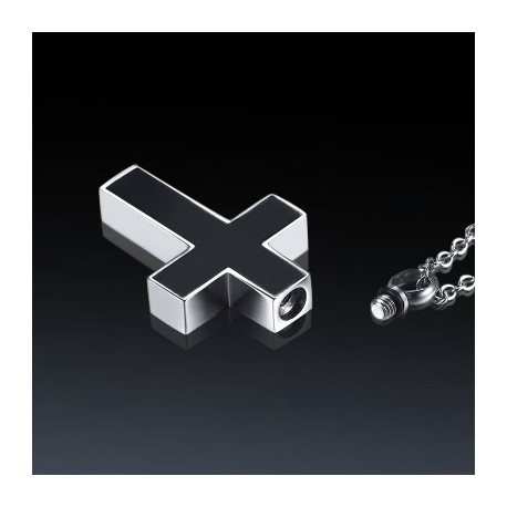 Black Cross Memorial Urn Pendant