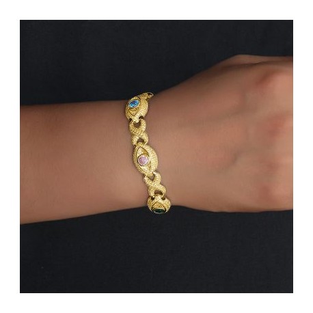 14mm Eyes Infinity Sign Fancy Color Diamond Bracelet