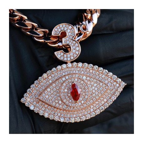 Custom Number Red Eye Pendant