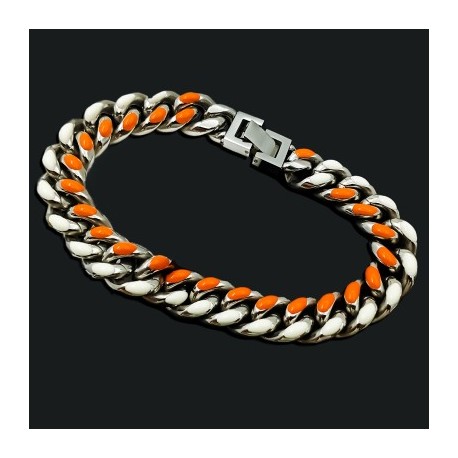 10mm Multicolor Enamel Cuban  Bracelet
