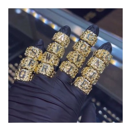 A-Z Letters Nugget Ring in Gold