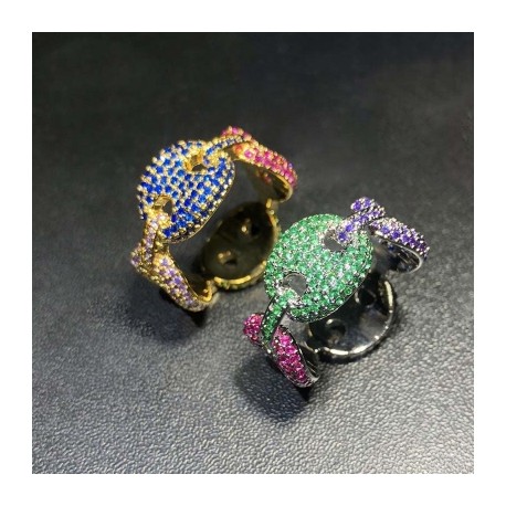 Iced Out Pig Nose Coffee Bean Ring