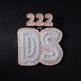 Iced Out Custom Buckle Baguette Cut Letters Pendant