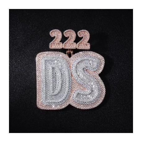Iced Out Custom Buckle Baguette Cut Letters Pendant