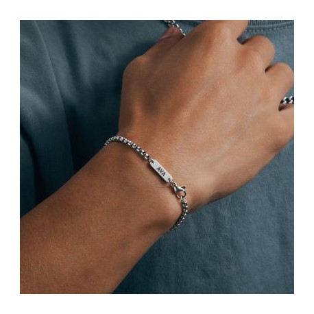 3mm Custom Name Stainless Steel Round Box Bracelet