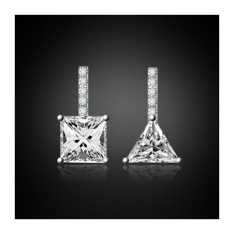 Asymmetric Diamond Drop Earrings