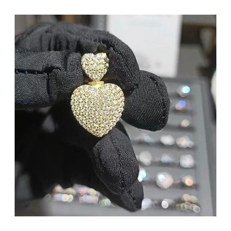 Iced Out Double Heart Urn Pendant