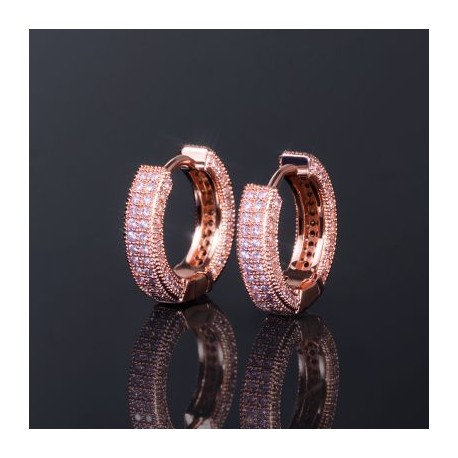 Pink Diamond Hoop Earring in Rose Gold