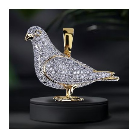 Iced Out Dove of Peace Pendant