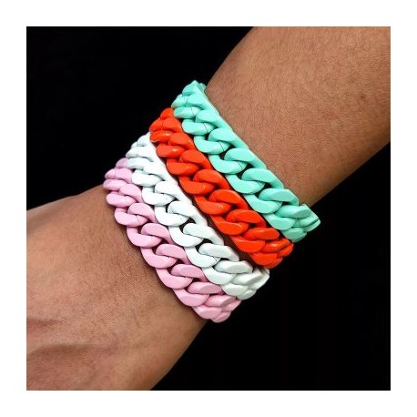 13mm Colorful Cuban Link Bracelet for Men