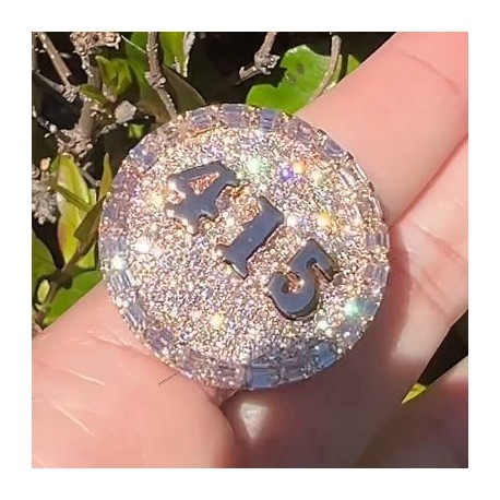 Iced Out Custom Number Round Ring